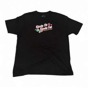 Kinda Fit Kinda Fat Graphic Tee - Black (Barbie Barebell)